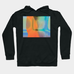 Orange and Blue Abstract Glitch Hoodie